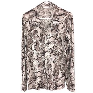 Calvin Klein Snake Print Slinky Shirt, size L